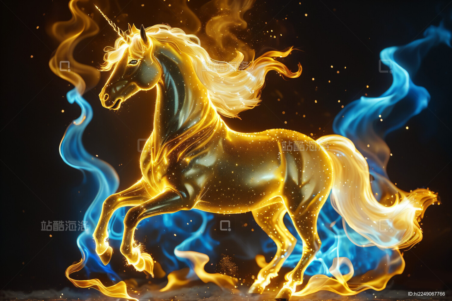 火焰组成奔跑的马
