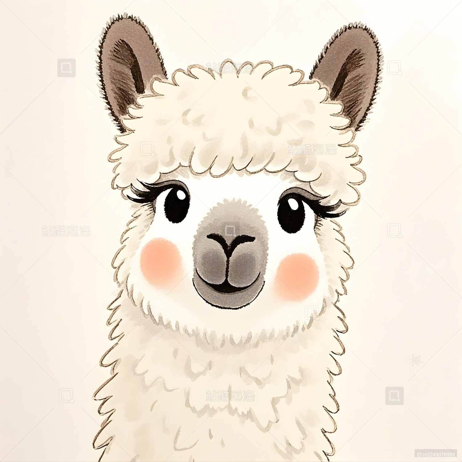 羊驼头像插画