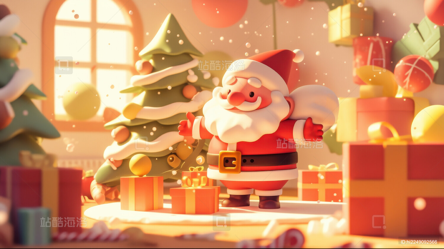圣诞节圣诞老人卡通插画