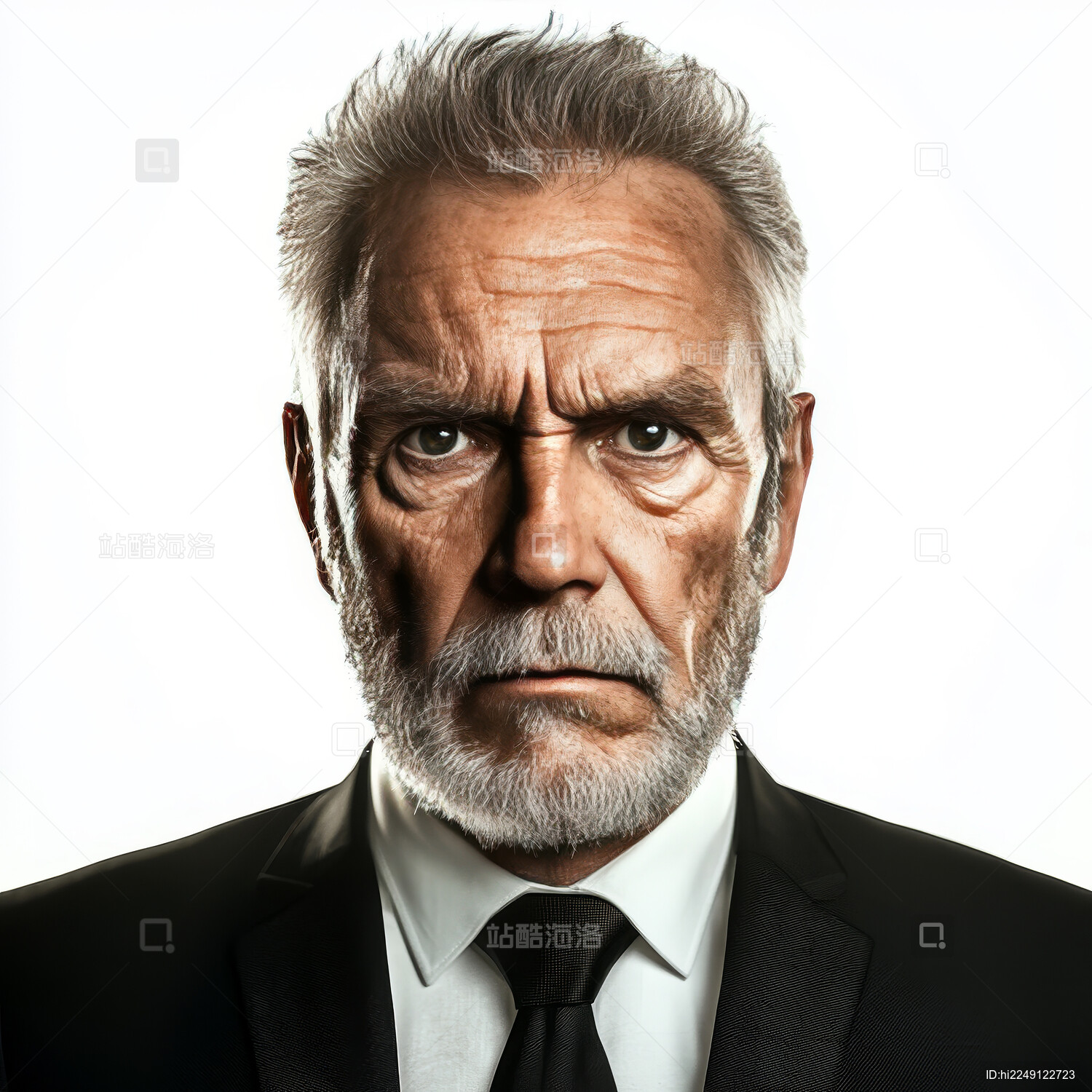 欧美人像西装老人半身形象