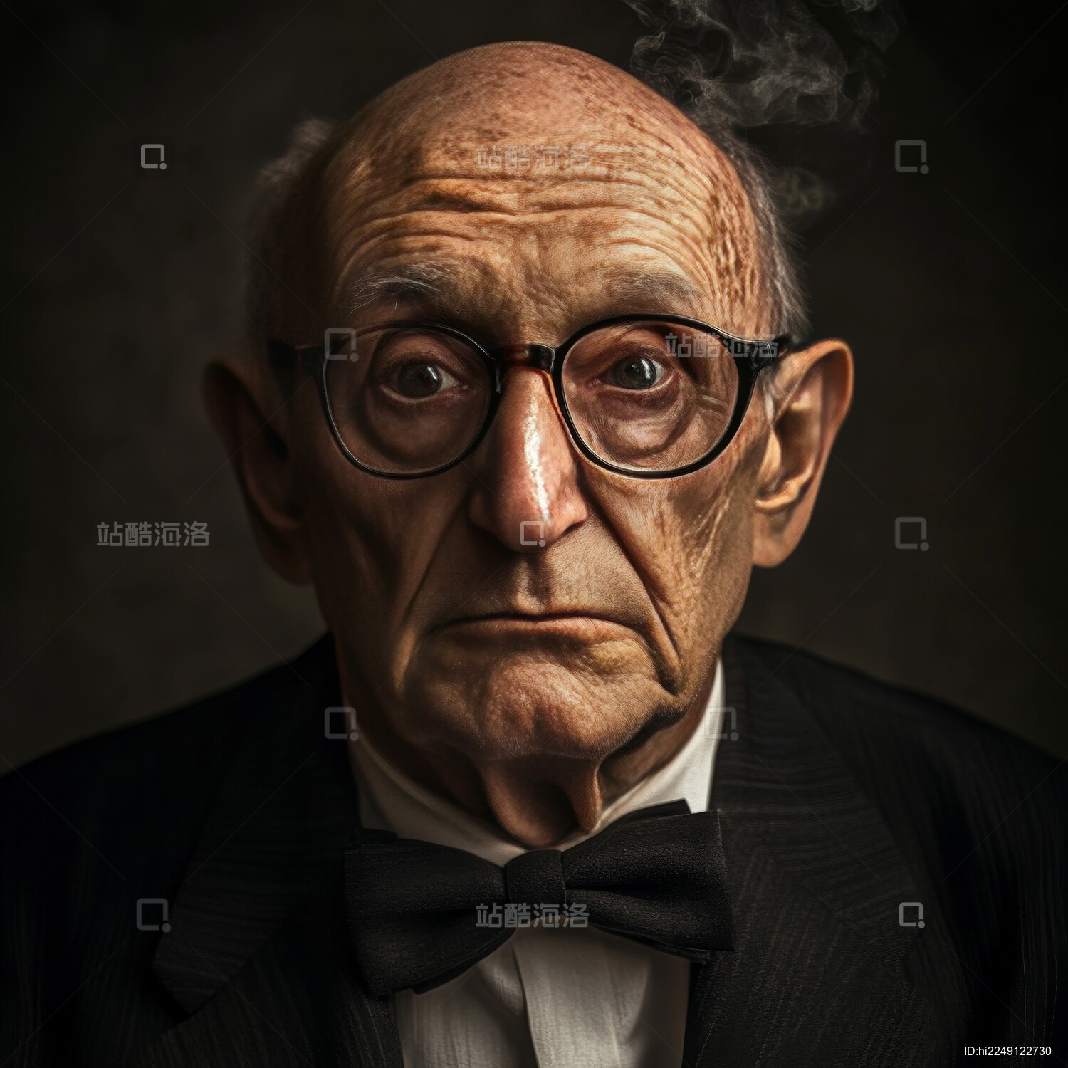 欧美人像西装老人半身形象