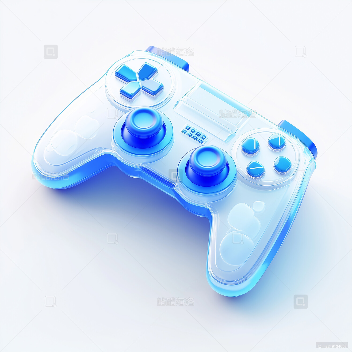 科技蓝色3D毛玻璃质感图标