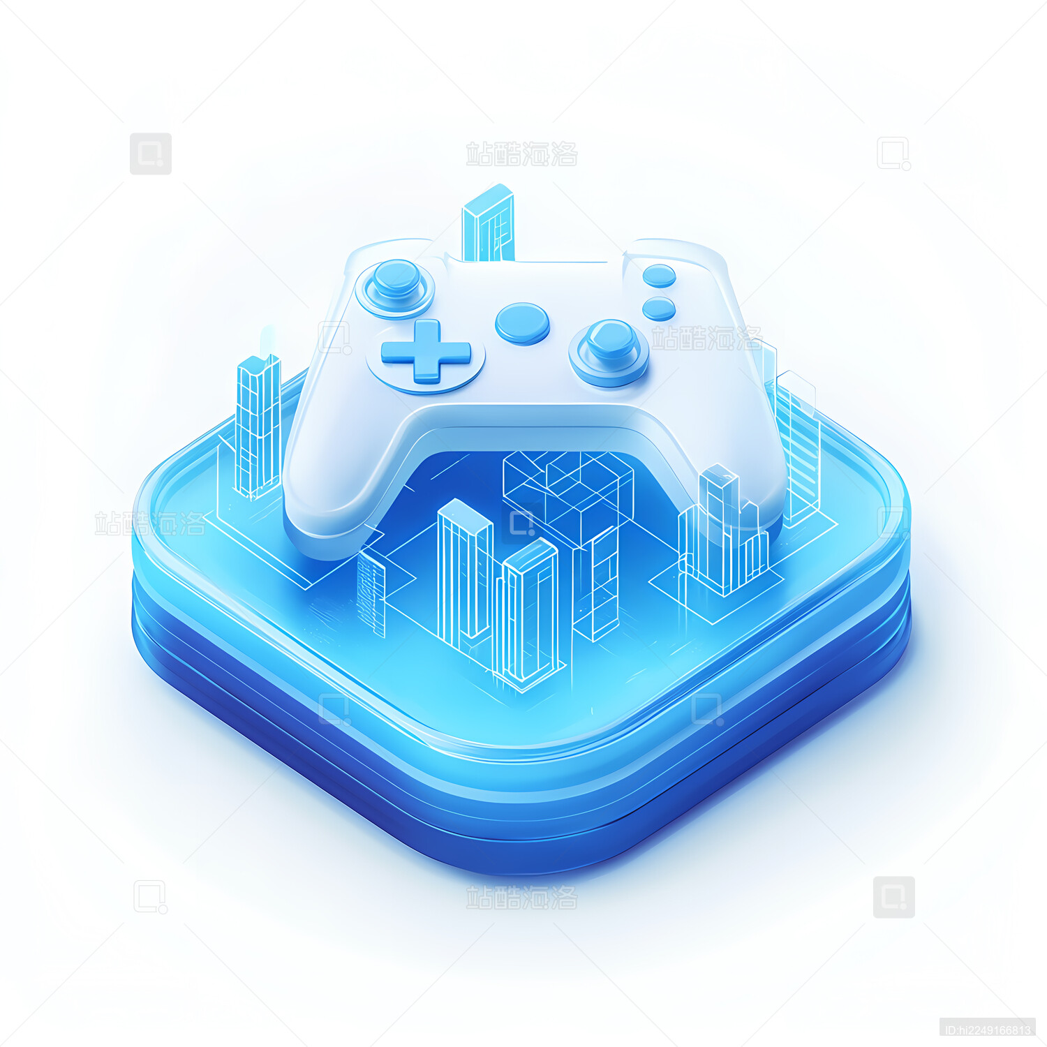 游戏手柄科技3D毛玻璃质感icon