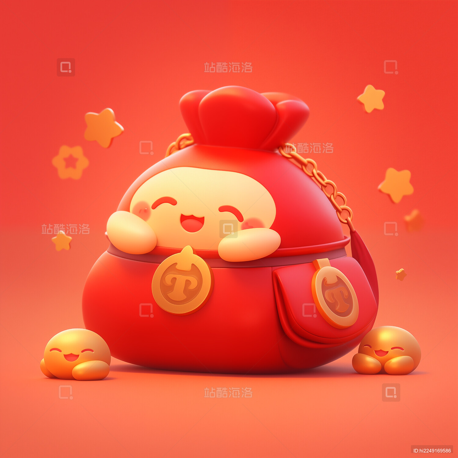 拟人卡通福宝福袋