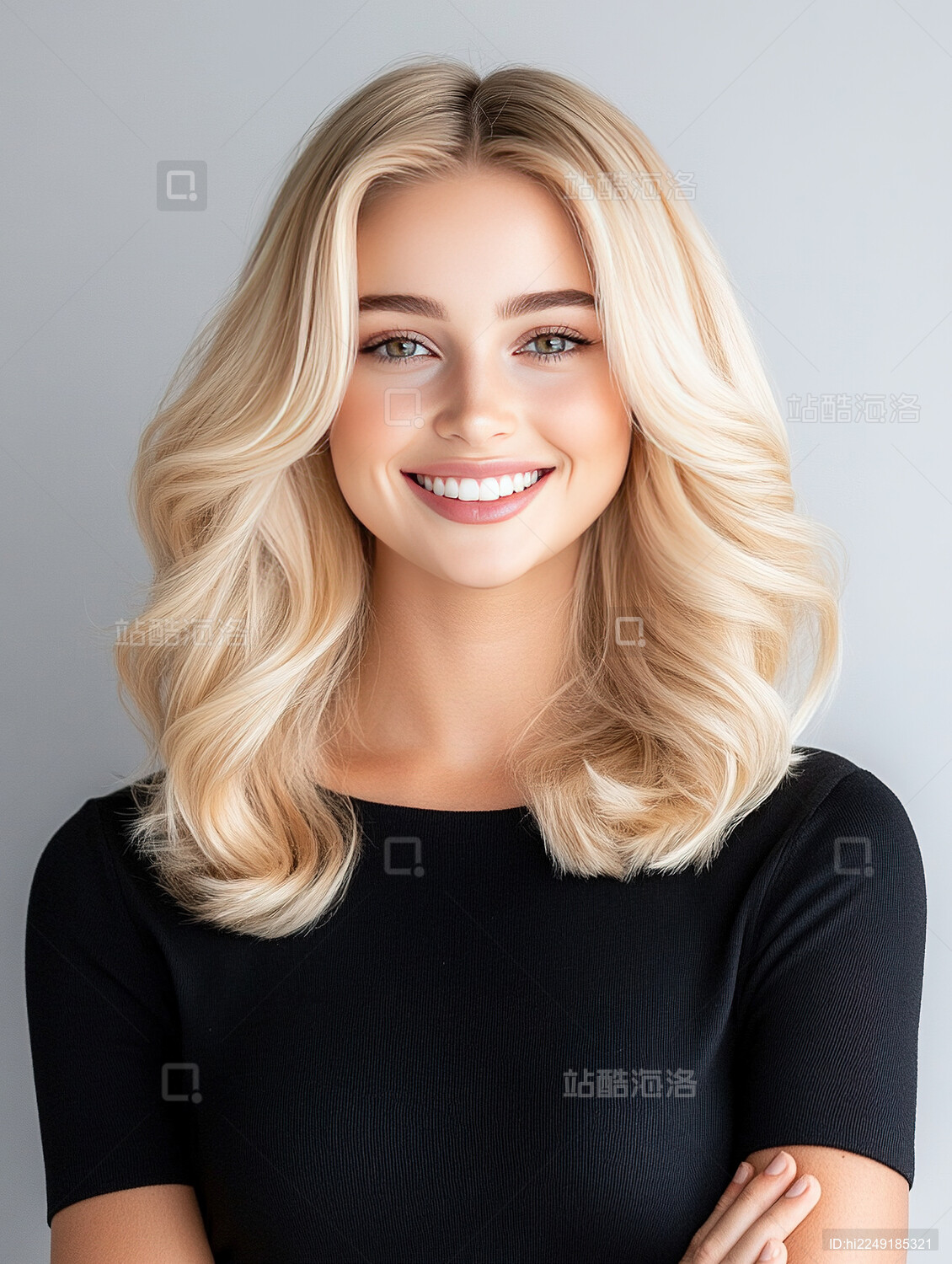 时尚金发美女发型模特