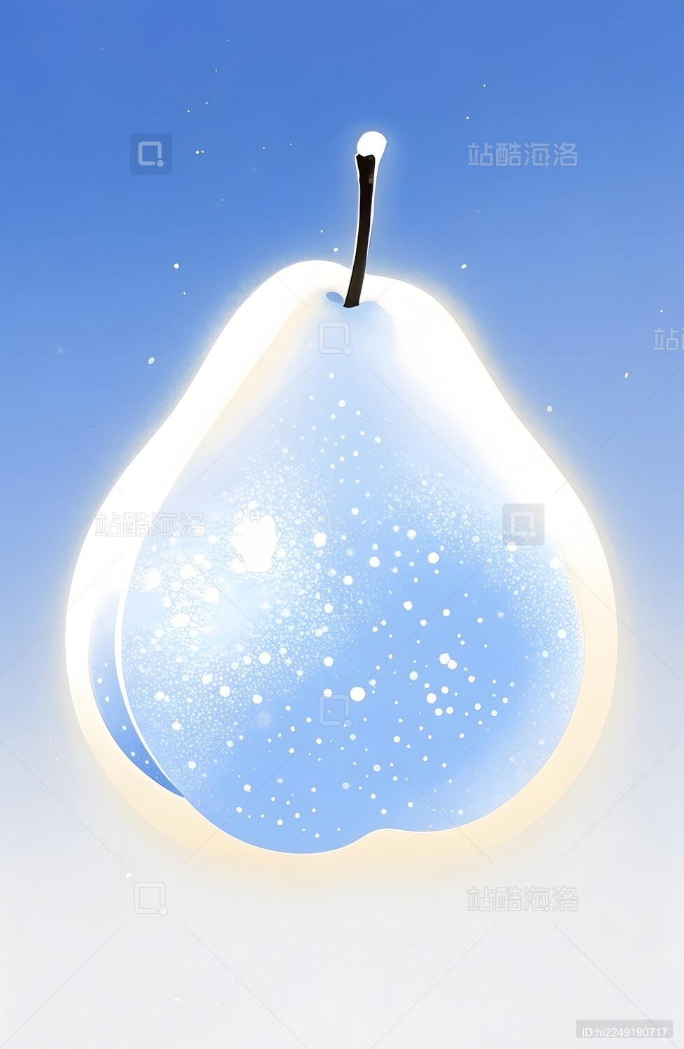 水晶冻梨插画