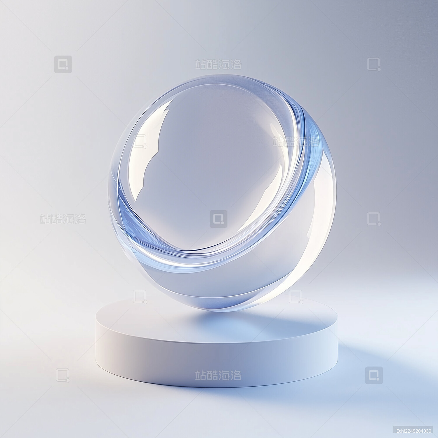 科技蓝色3D毛玻璃质感图标