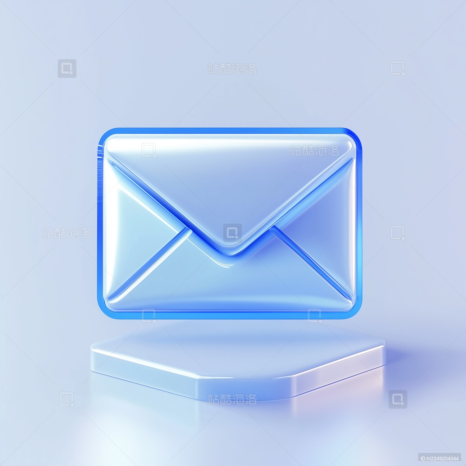 科技蓝色3D毛玻璃质感图标