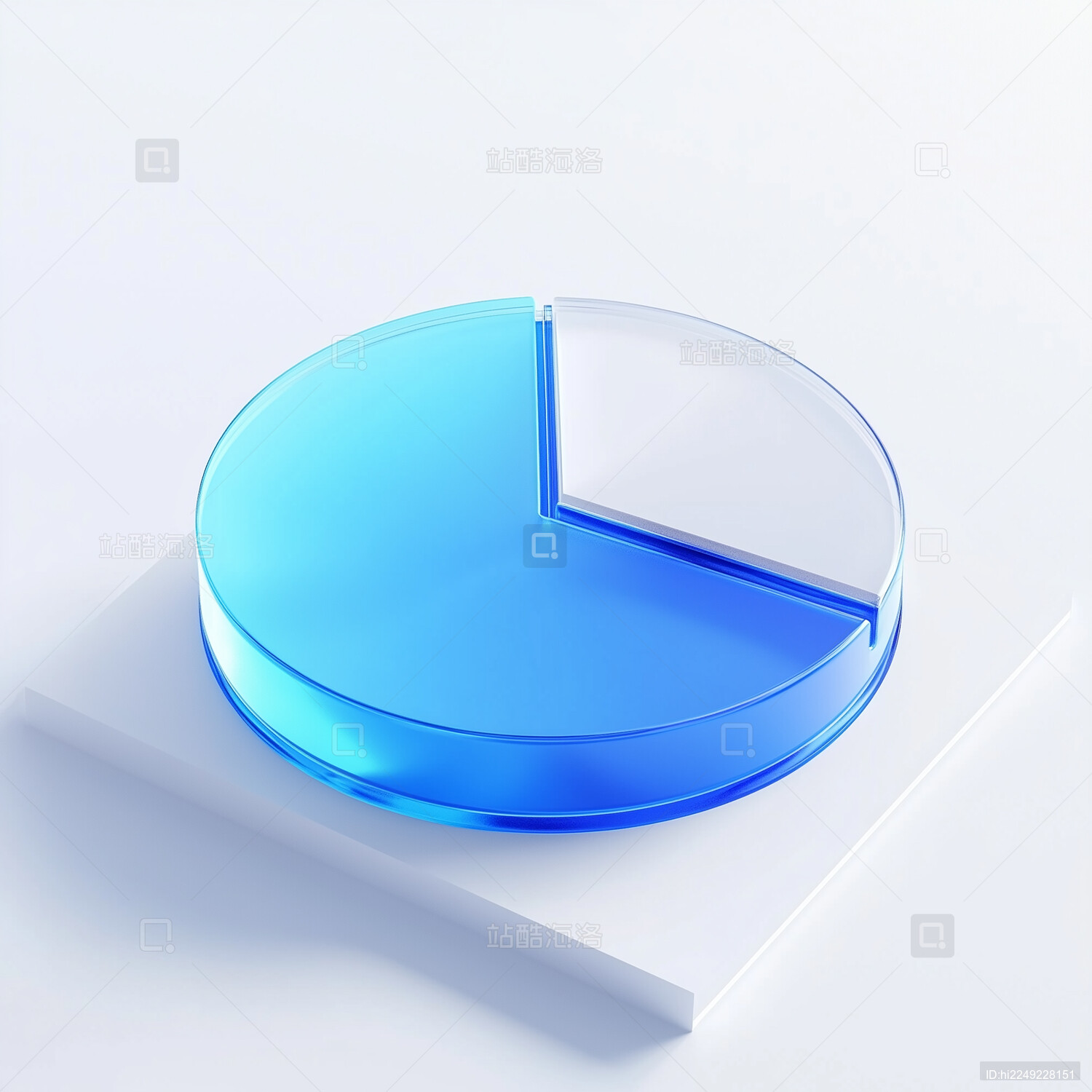 科技蓝色3D毛玻璃饼形数据图标