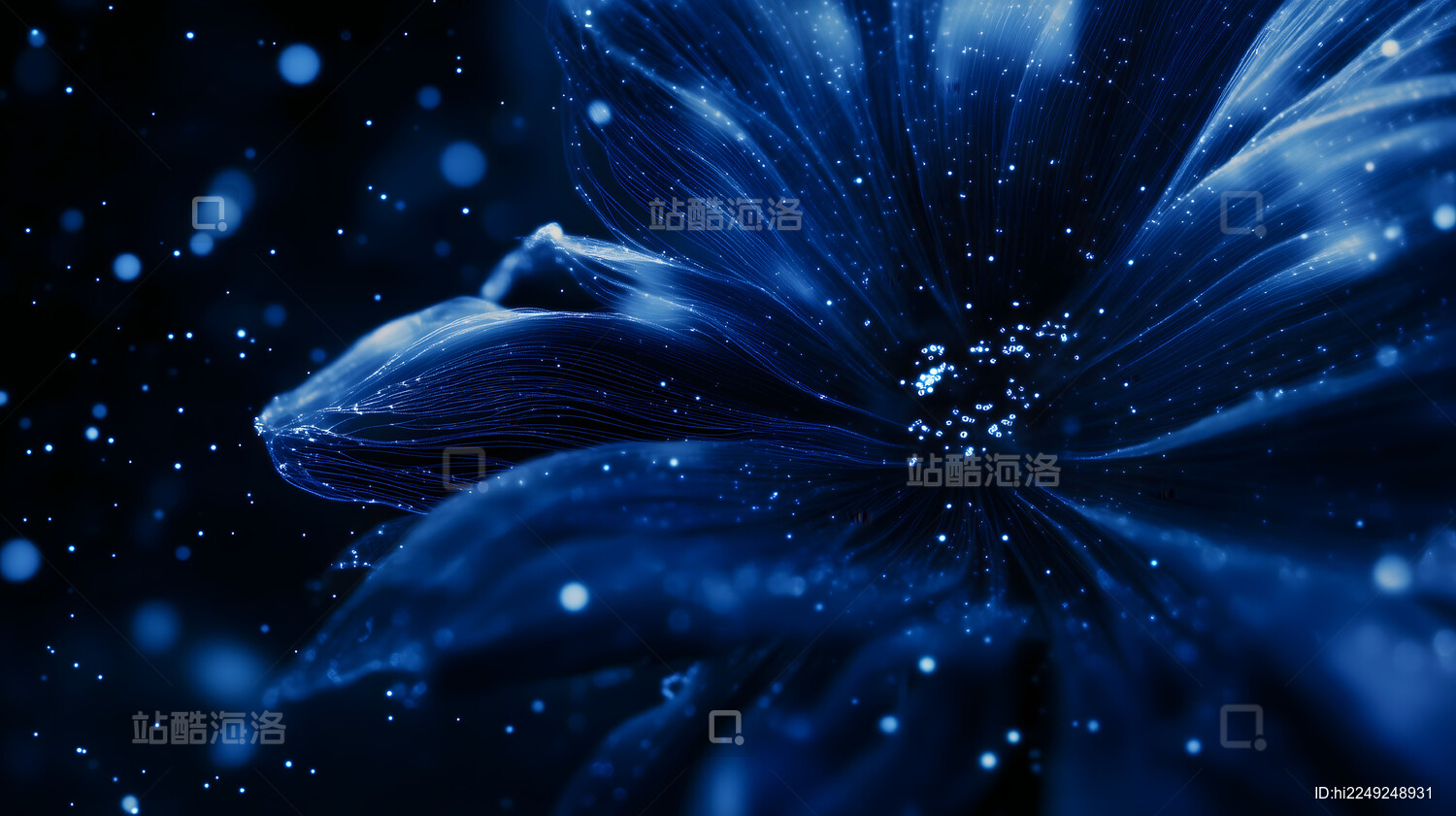 超现实蓝色渐变线条电商海报背景