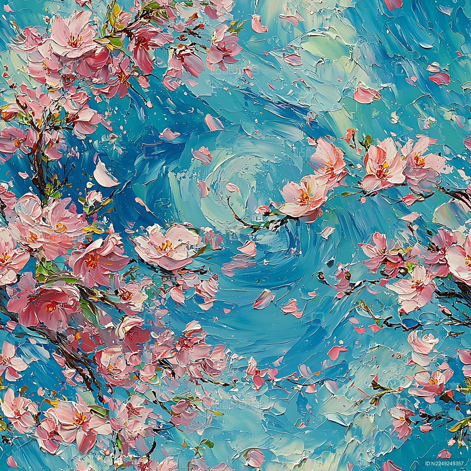 彩色小碎花油画