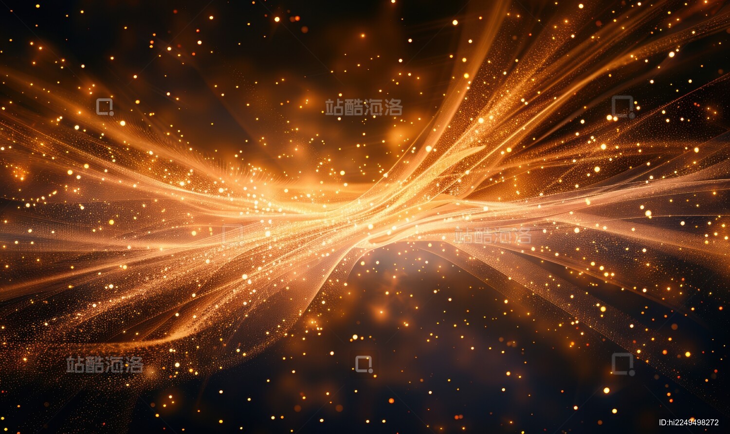 金色光线星河能量粒子光点光辉背景壁纸