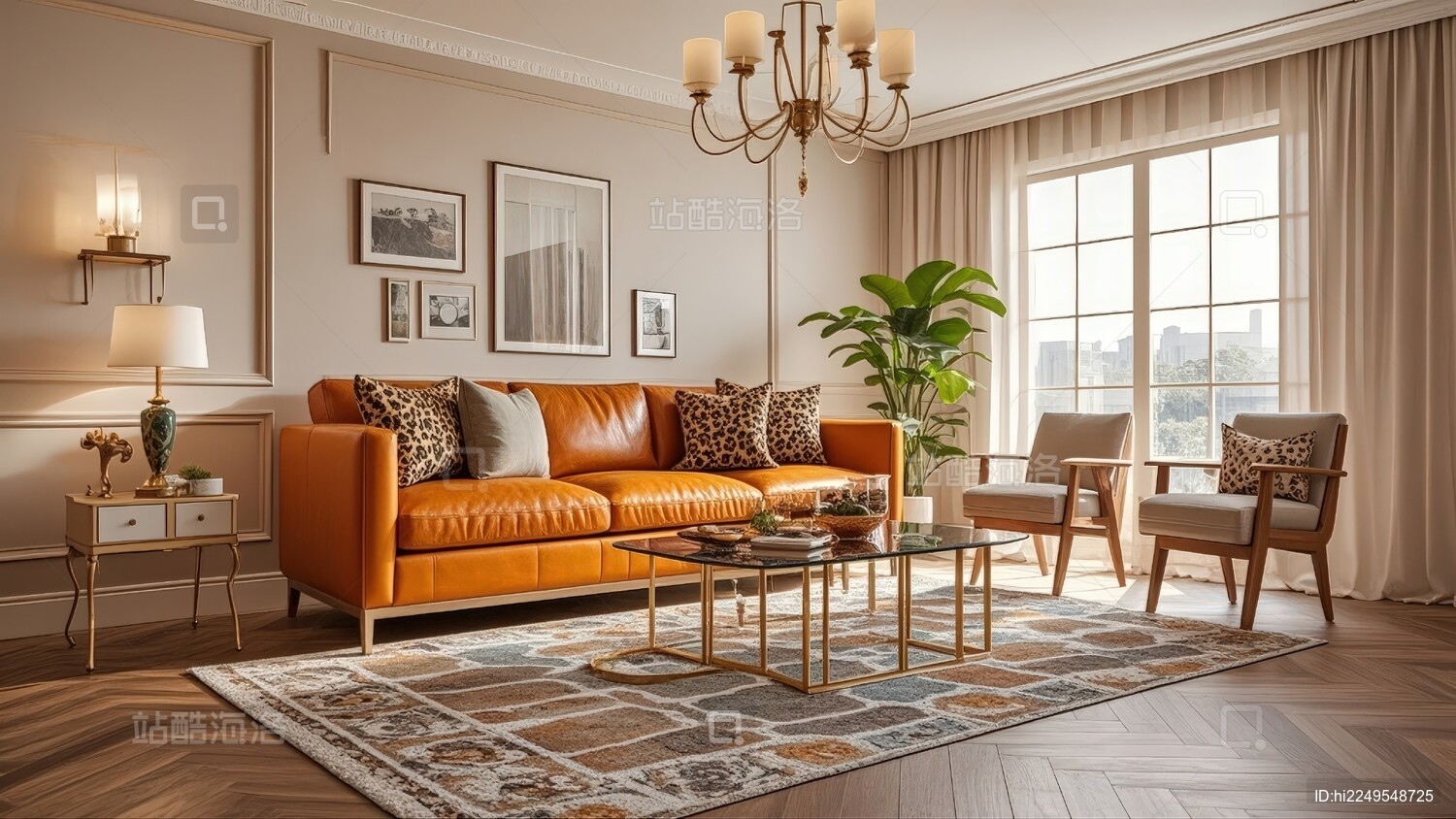 明亮客厅的舒适角落