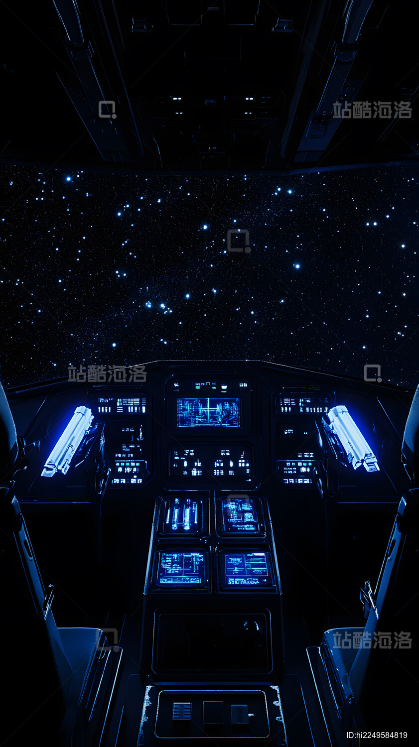 宇宙飞船驾驶舱星空景色高清图