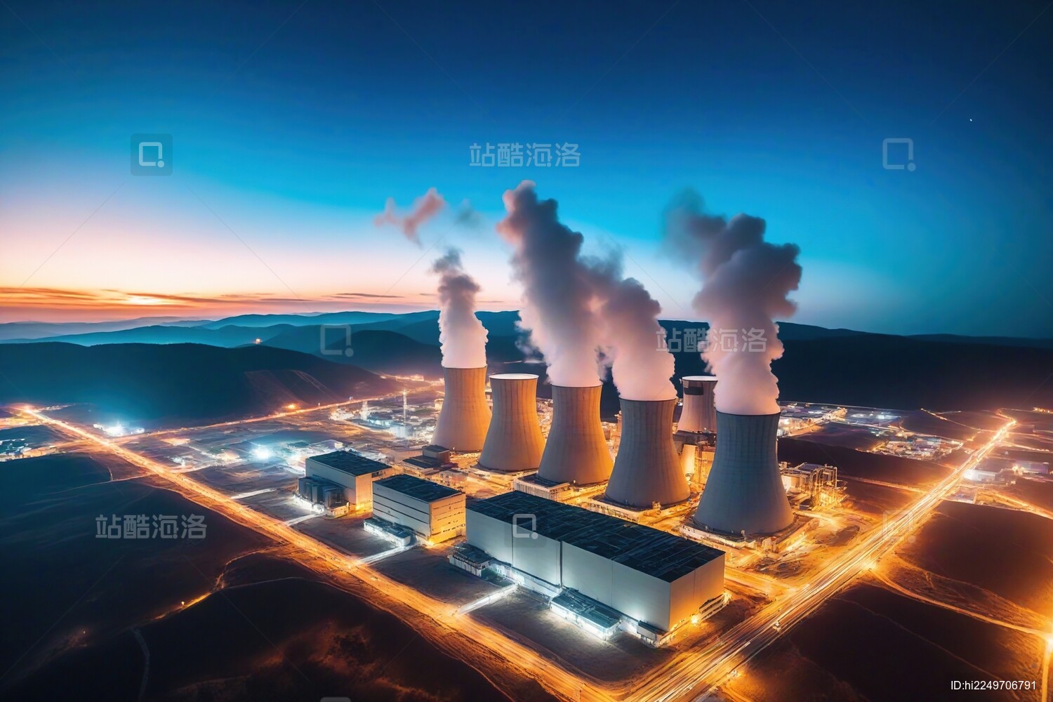 夜幕下的工业景观主题