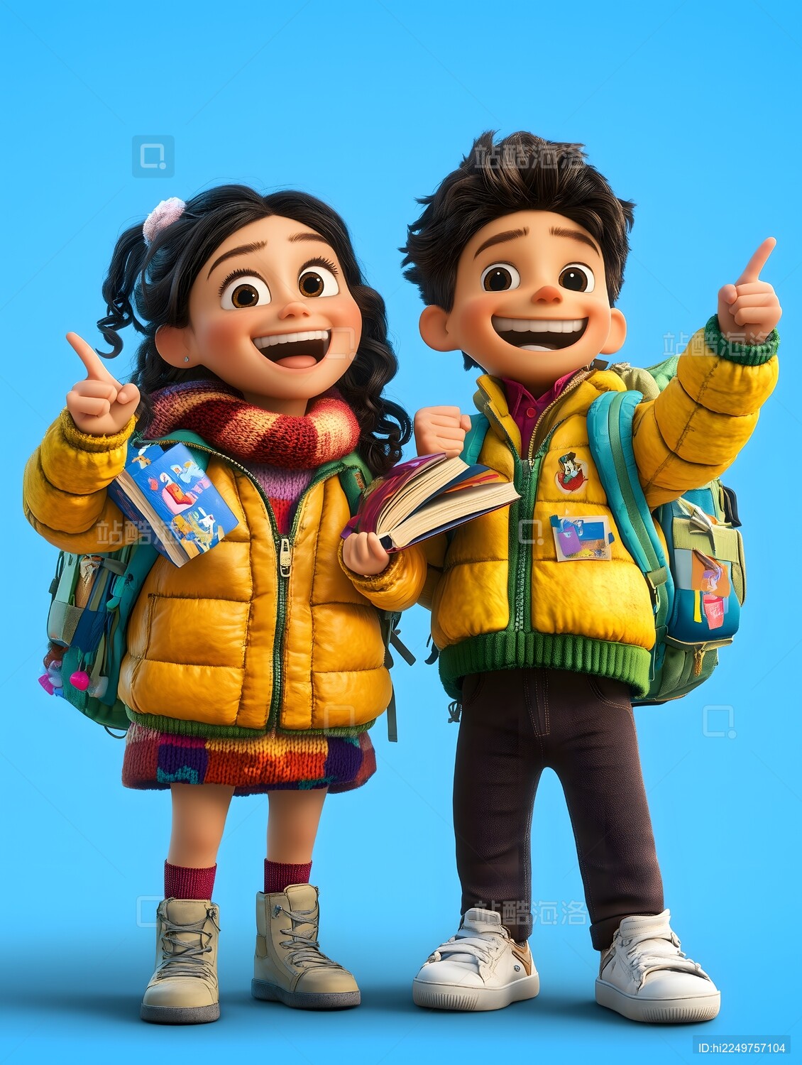 动画电影角色海报活力满满的兄妹