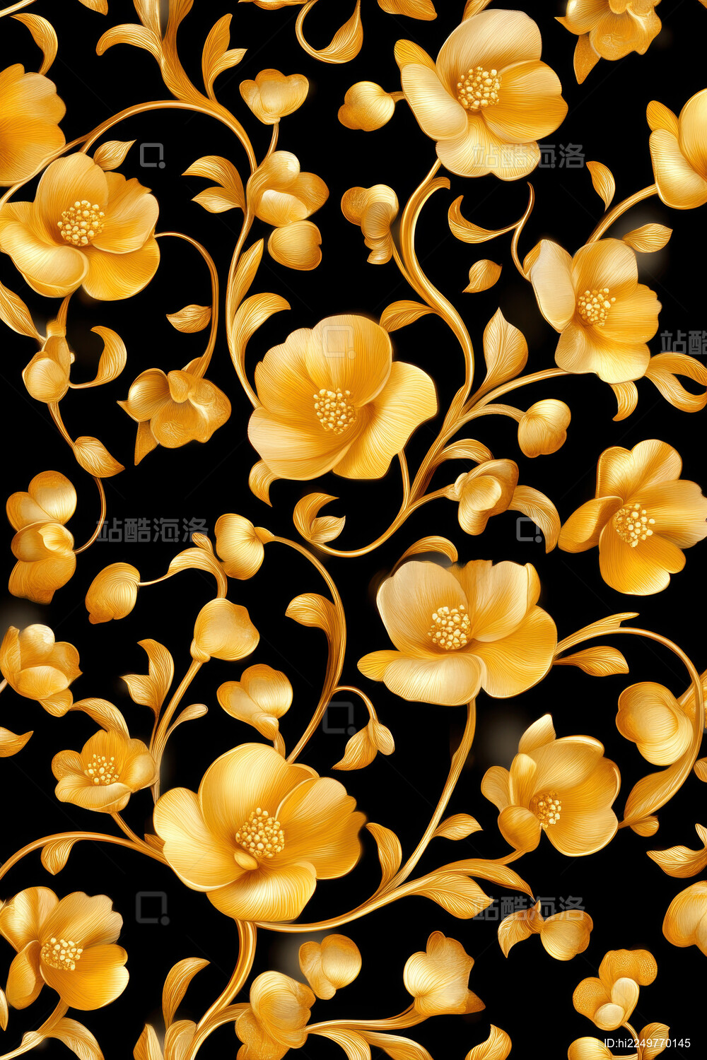 金色花朵图案