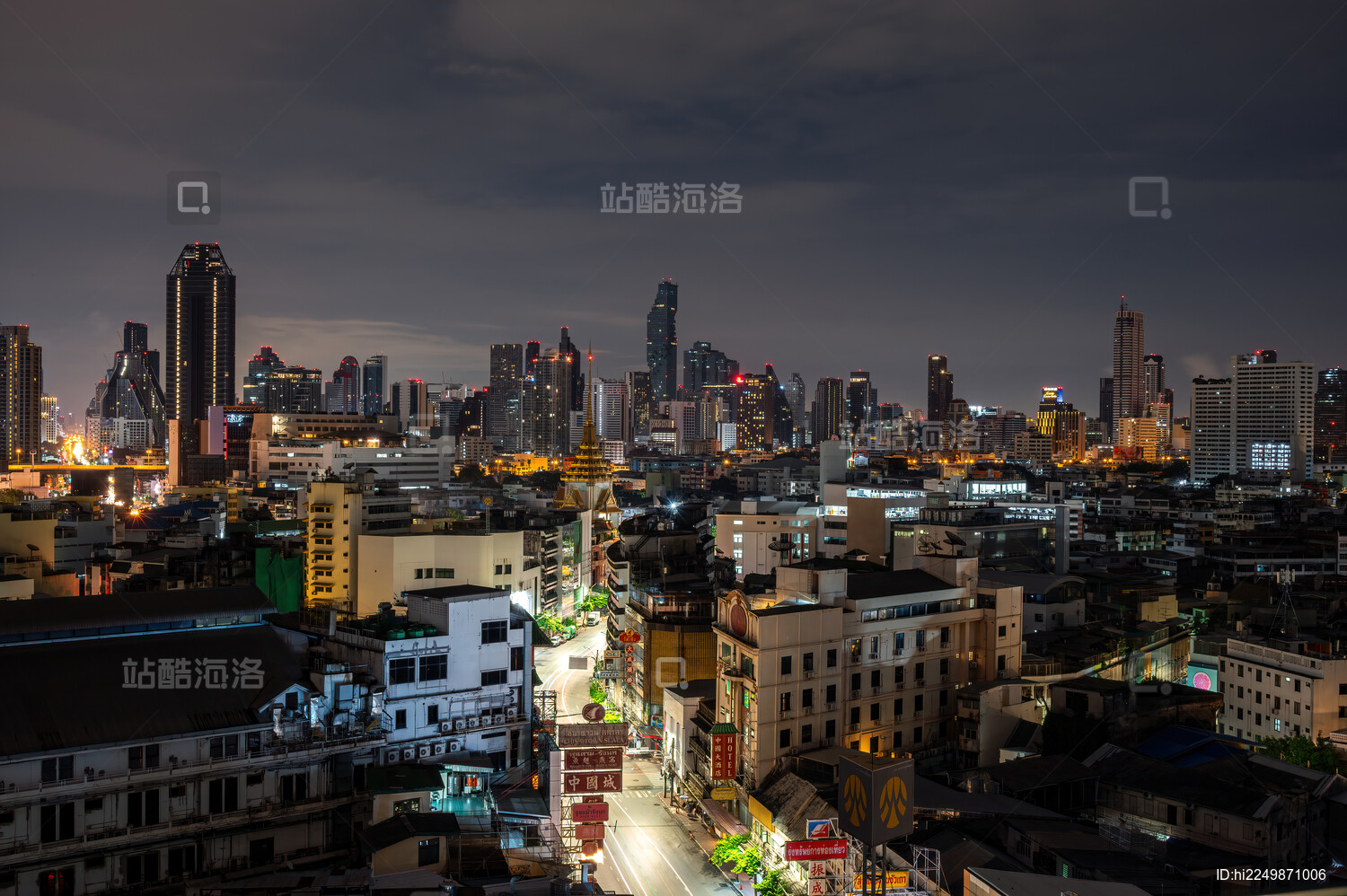 泰国曼谷中国城老城区像素大厦高楼林立