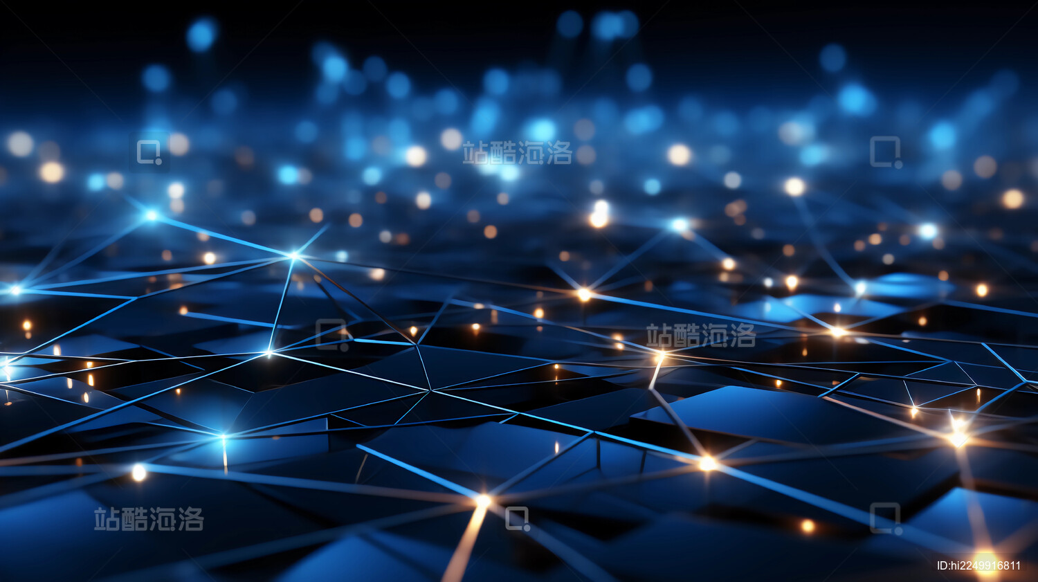 科技光点跳动链路背景图