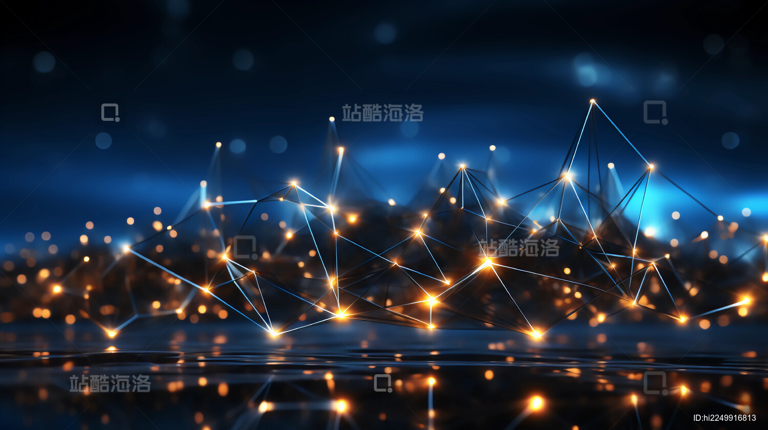 科技光点跳动链路背景图