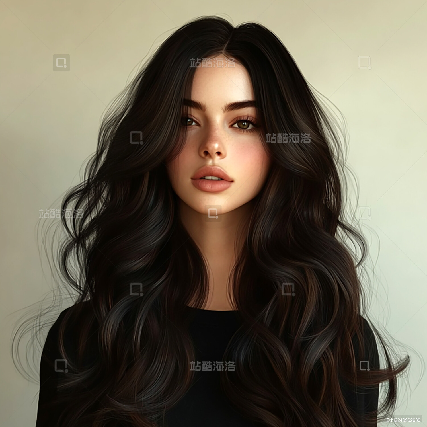 深棕色头发的模特