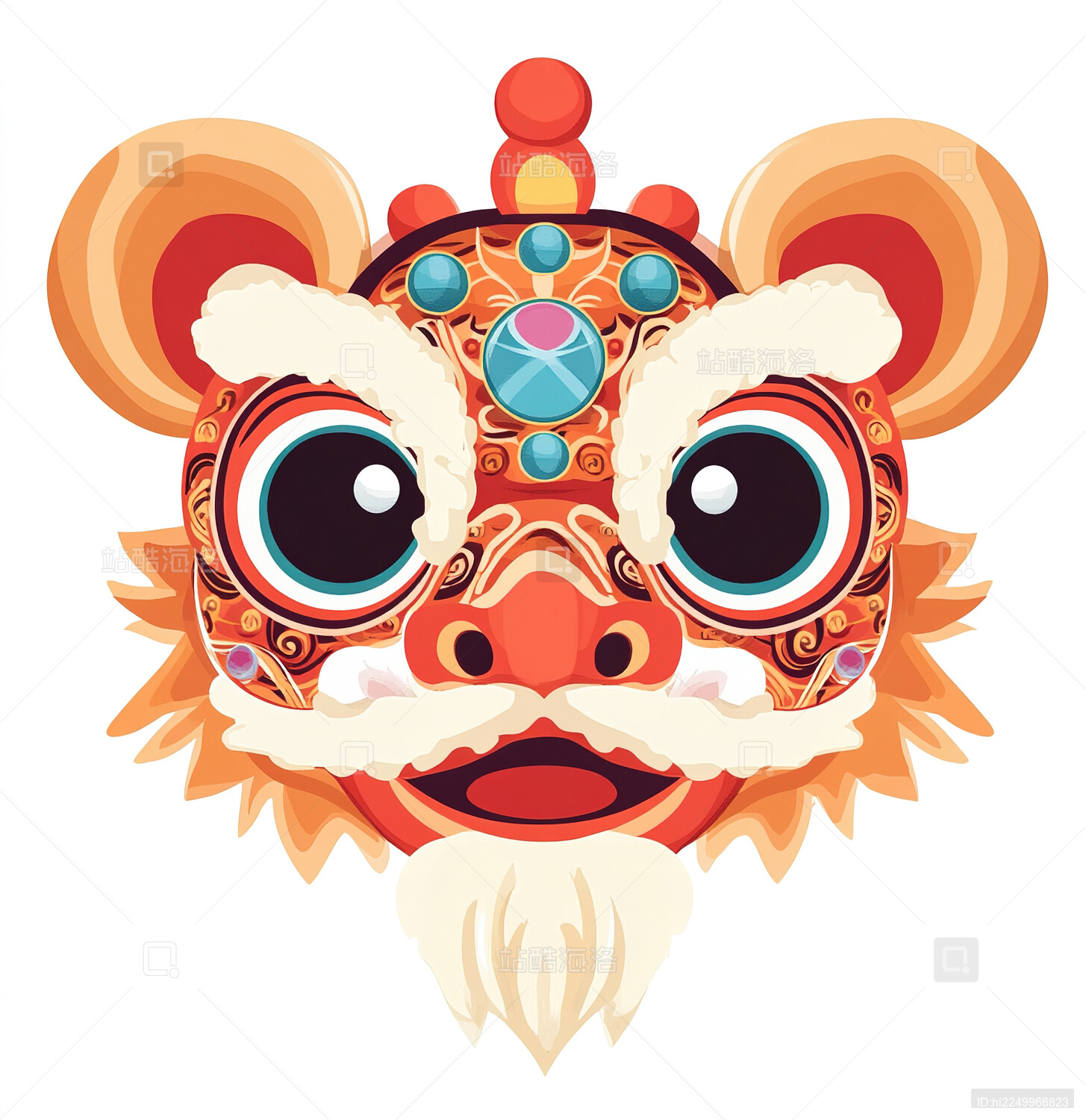 可爱的中国舞狮卡通形象