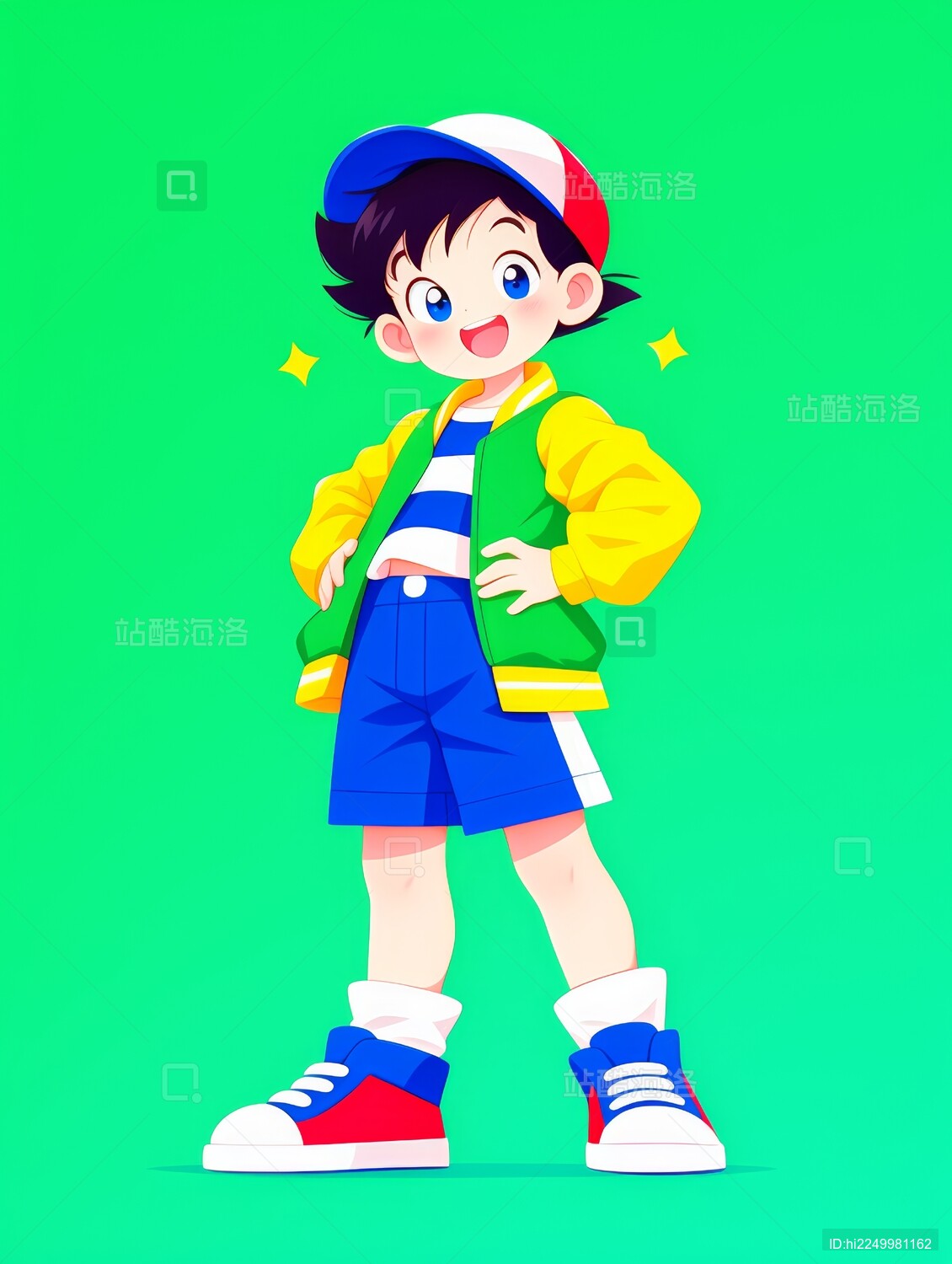卡通男孩全身像