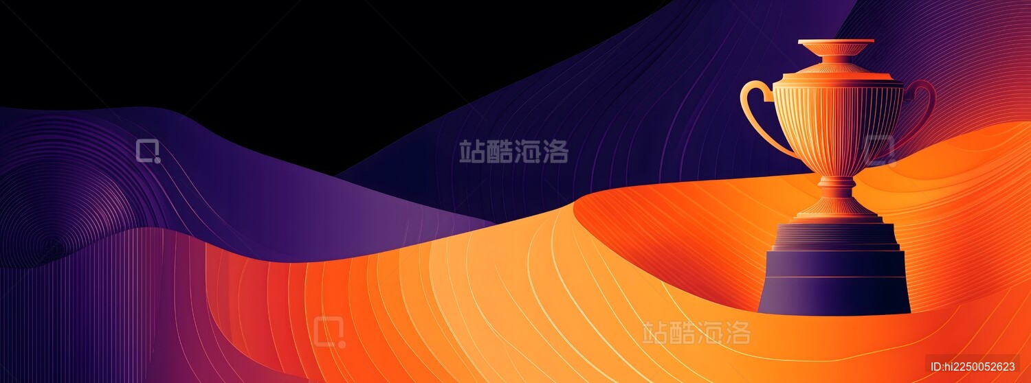 辉煌奖杯与抽象背景