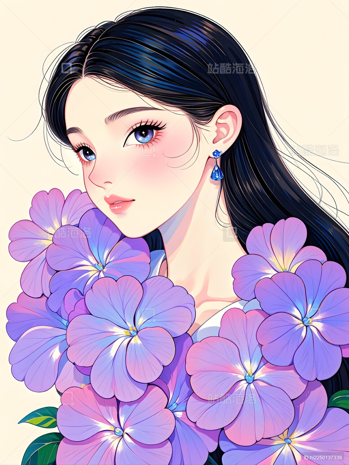 十二风信花紫色凤仙花少女