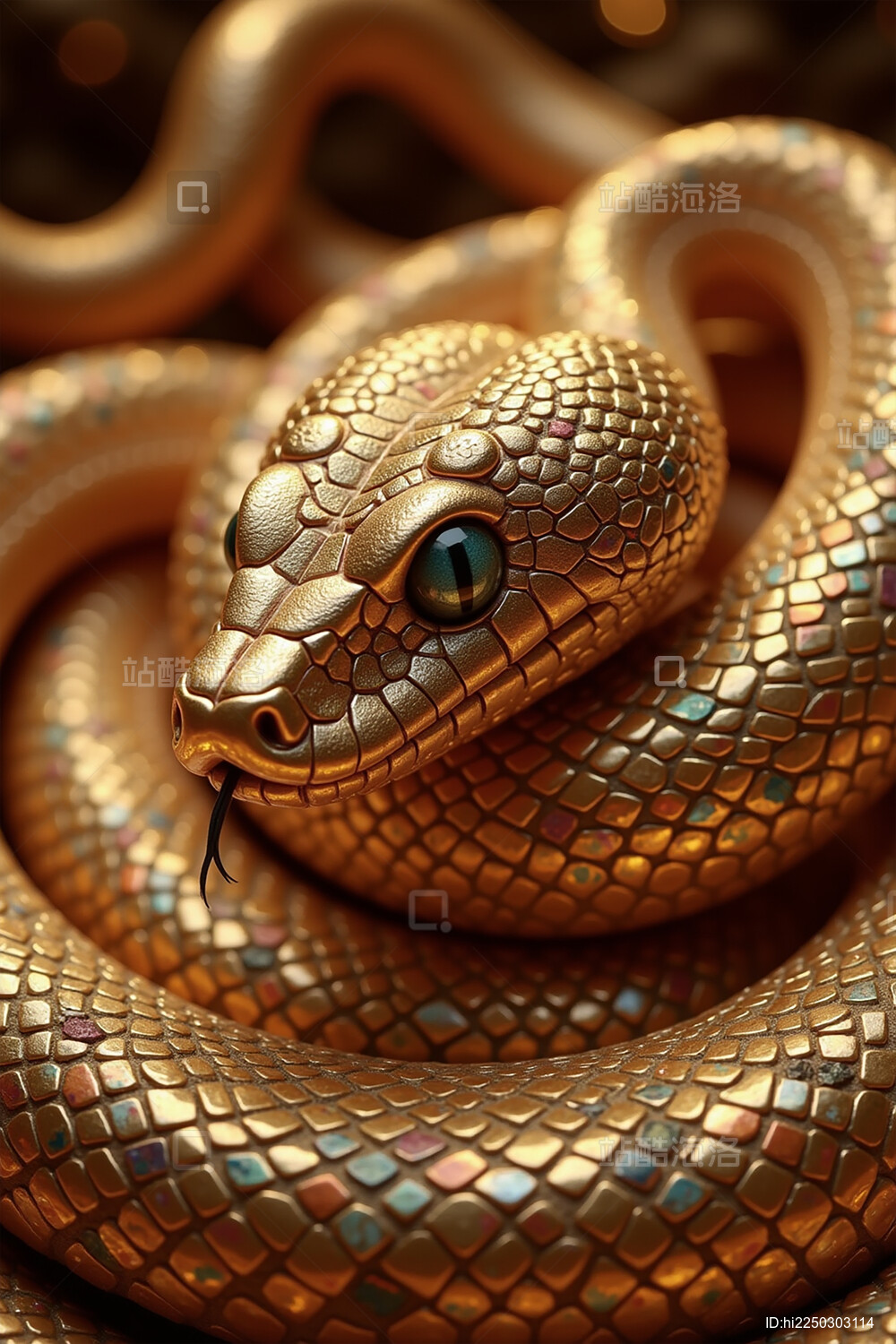 金色的粗壮的蛇