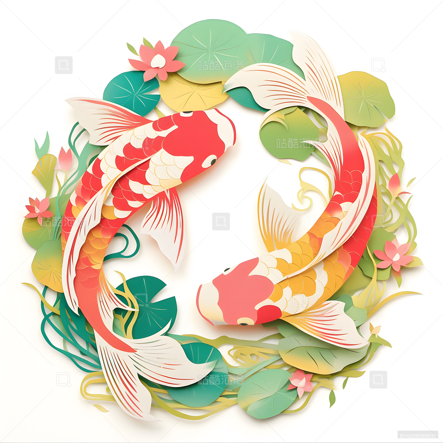 剪纸立体风格动物形象