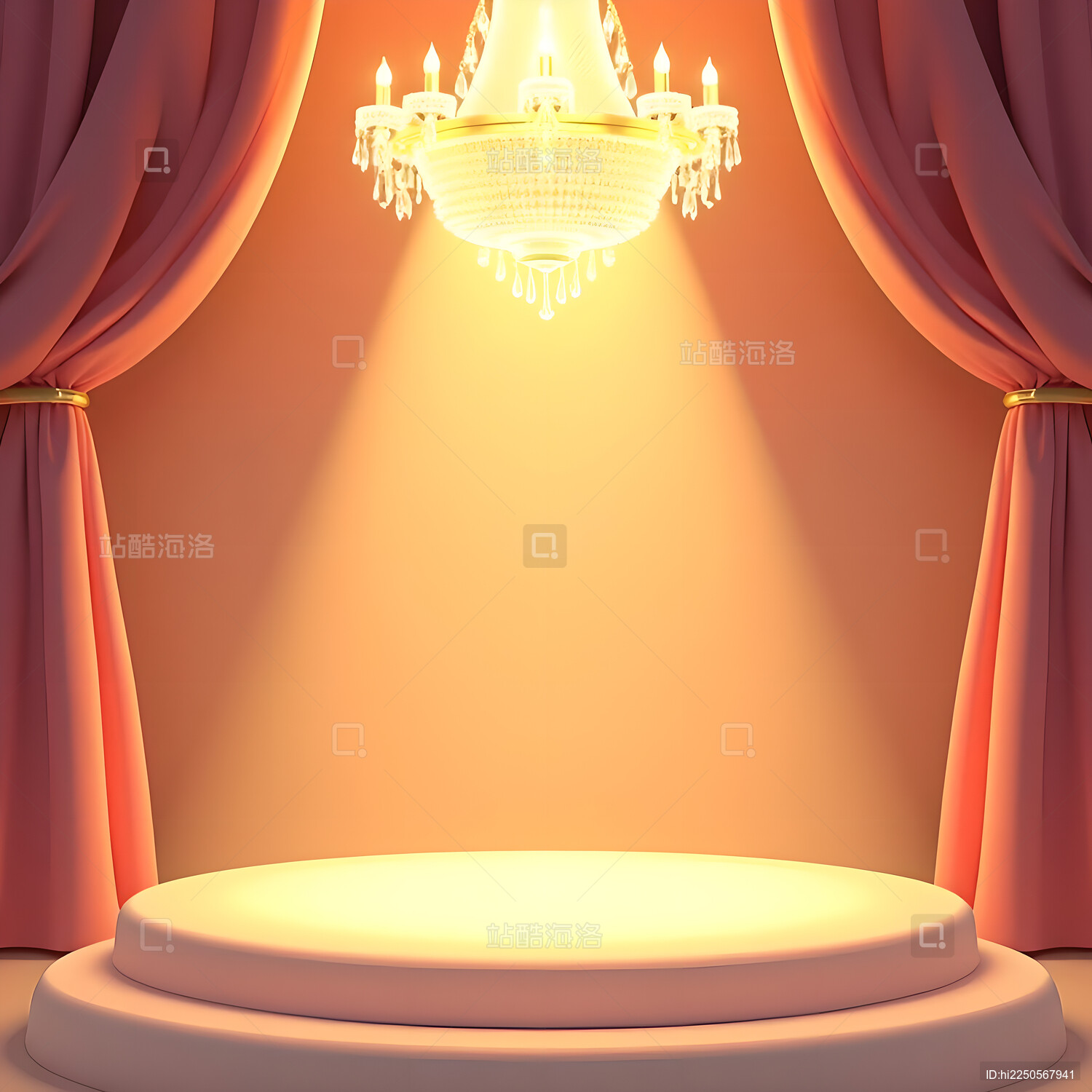 粉色水晶灯舞台效果图