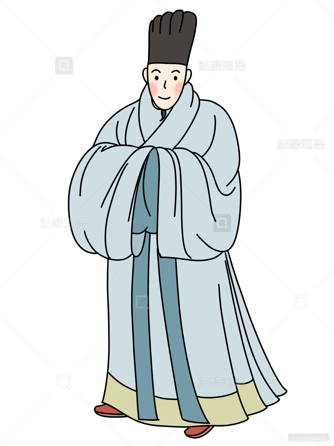 卡通漫画古代人物汉服陆文定公明代人物插