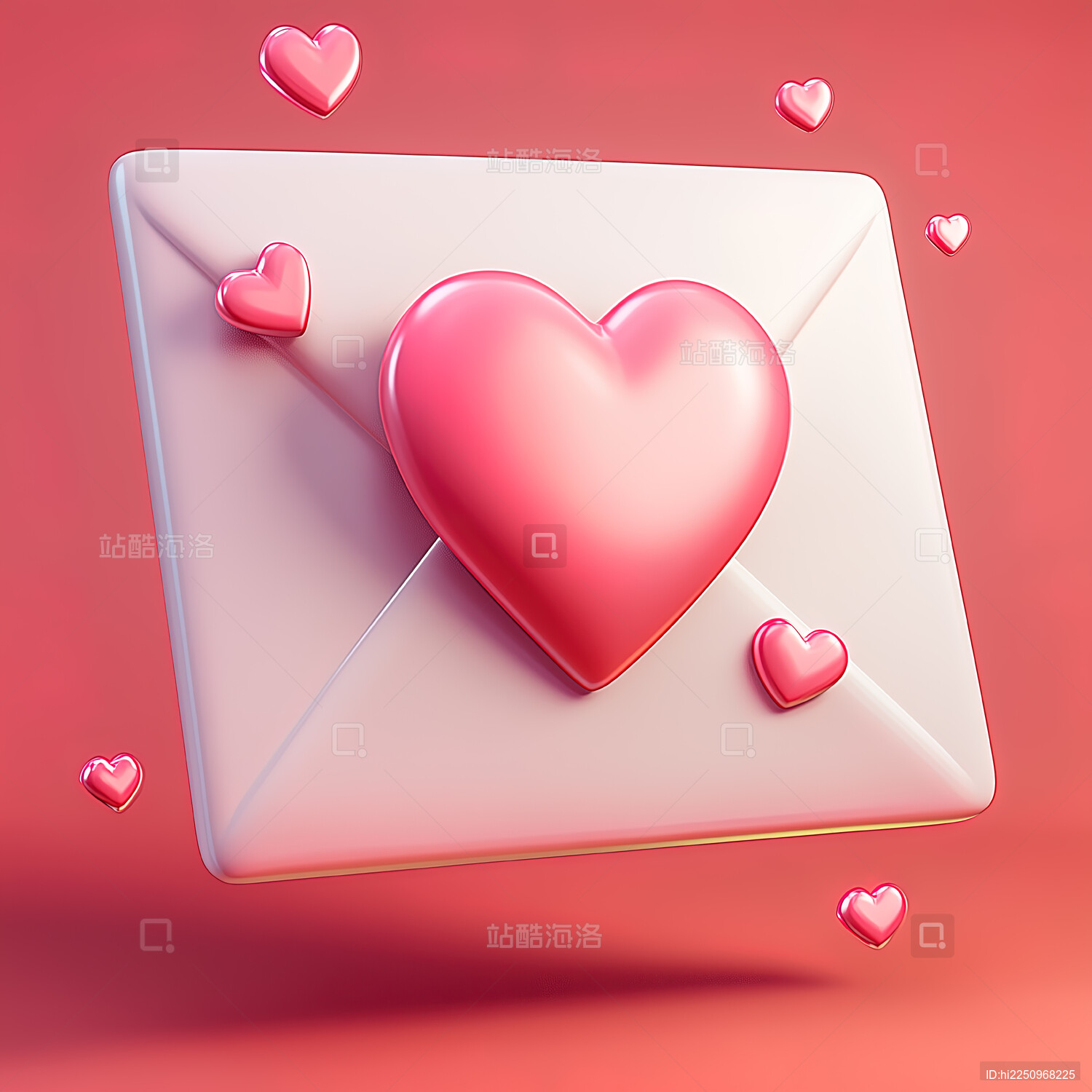 卡通3d爱心信封