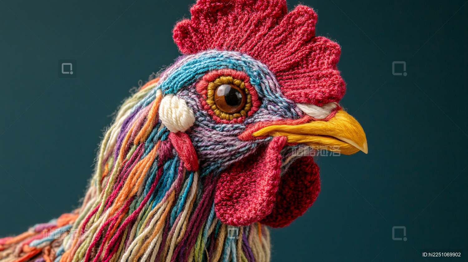 色彩斑斓的毛线鸡