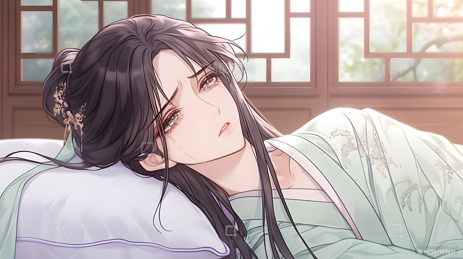 哭泣的古风女子精美壁纸