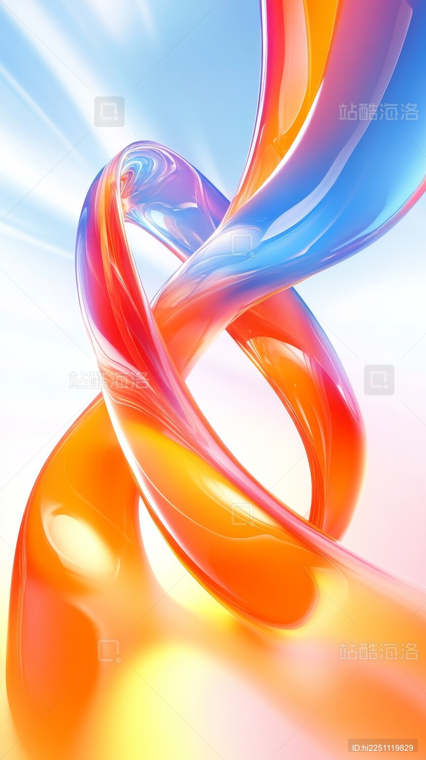 绚丽流动的色彩交织在晨光下