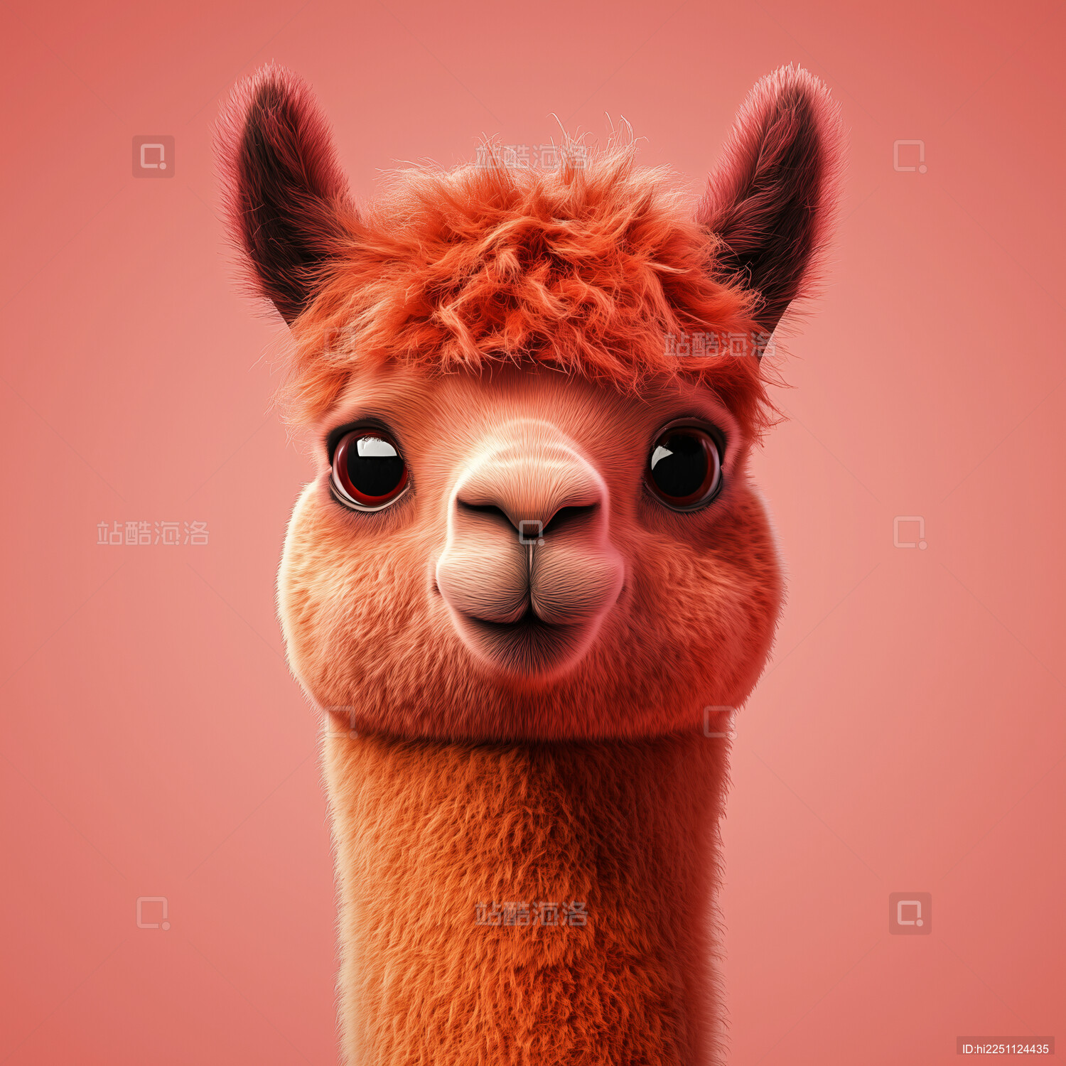 可爱的卡通羊驼