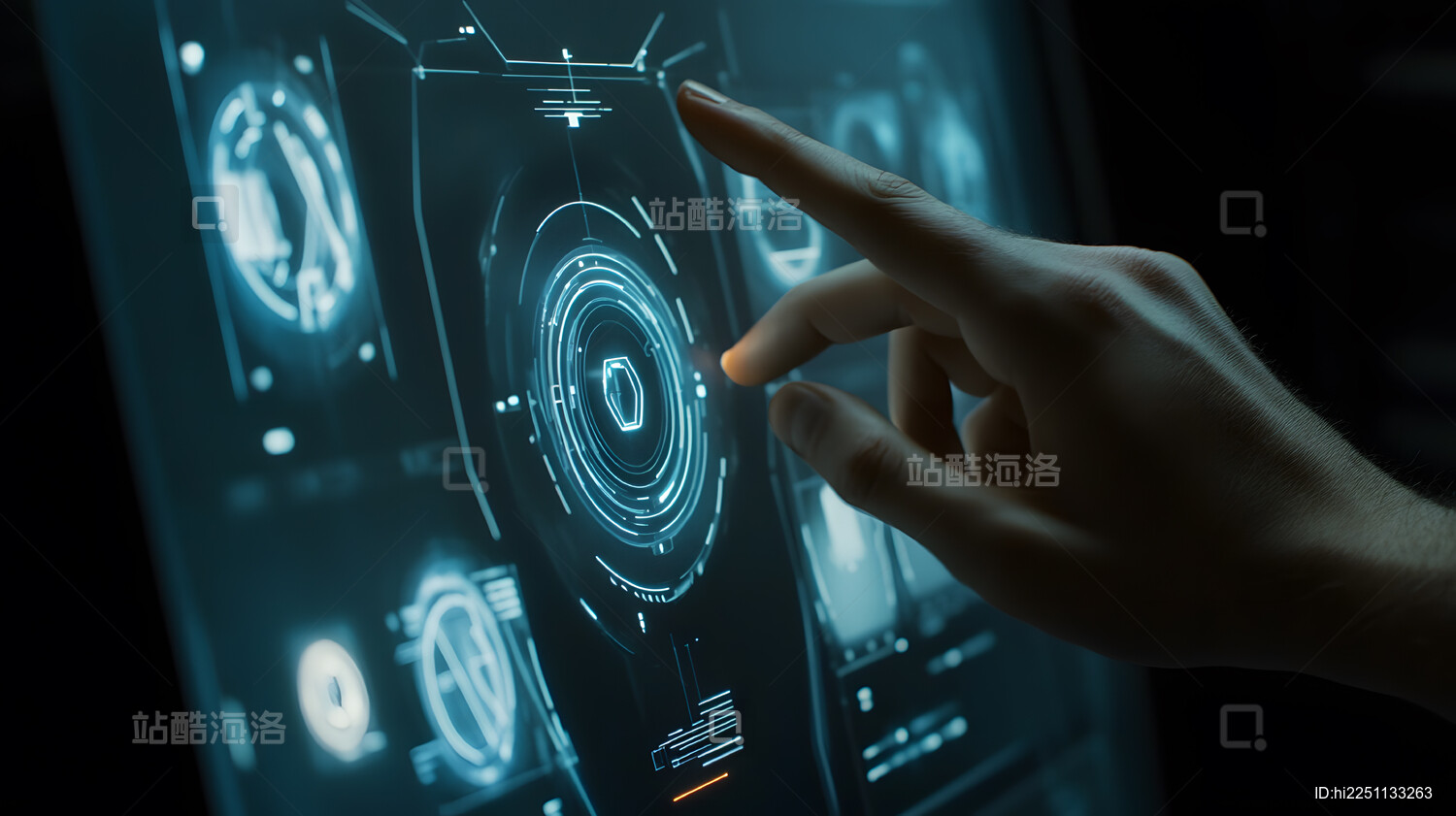 未来科技界面手指触控交互