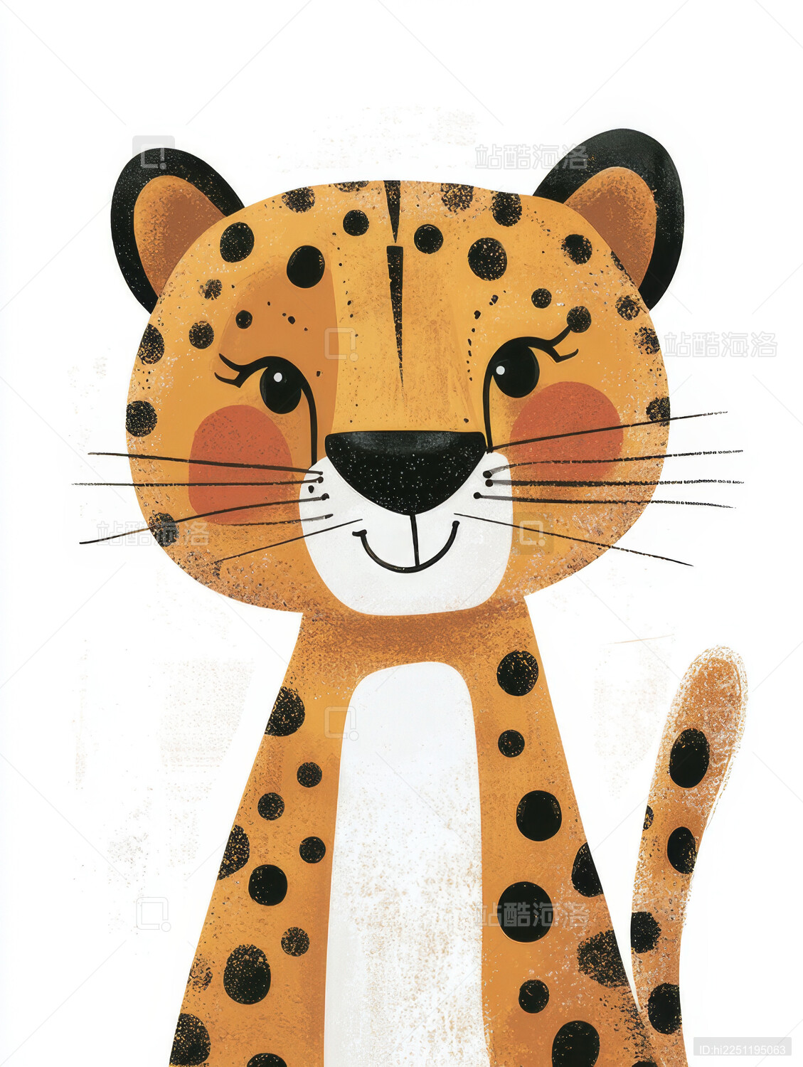可爱卡通豹子插画