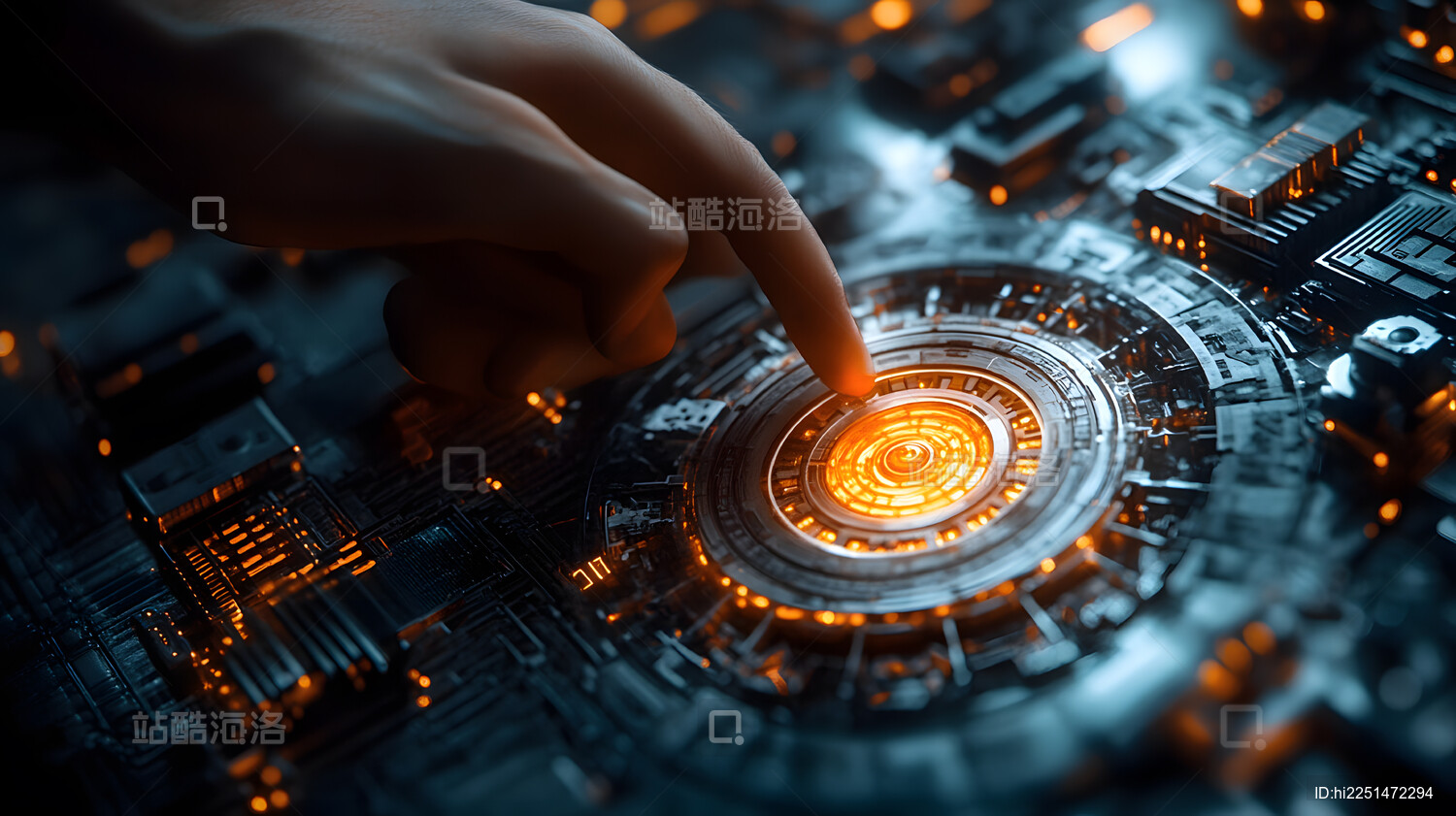 手指触碰科技核心元件