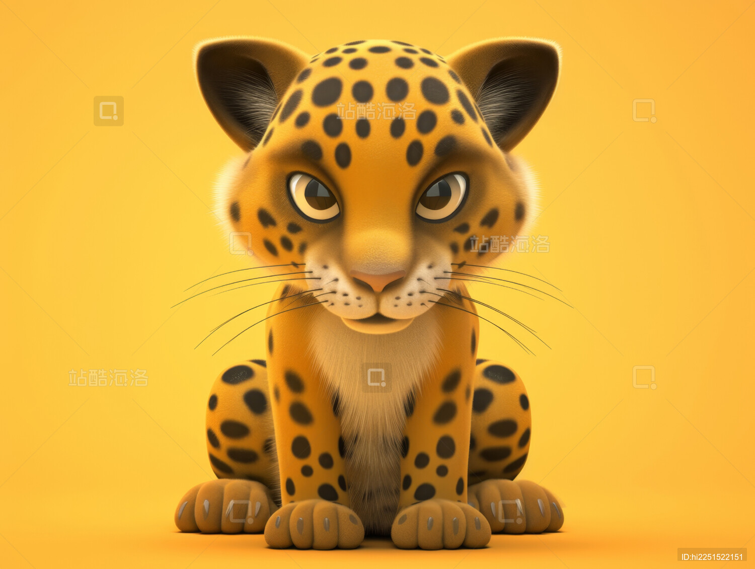 卡通风格的猎豹幼崽