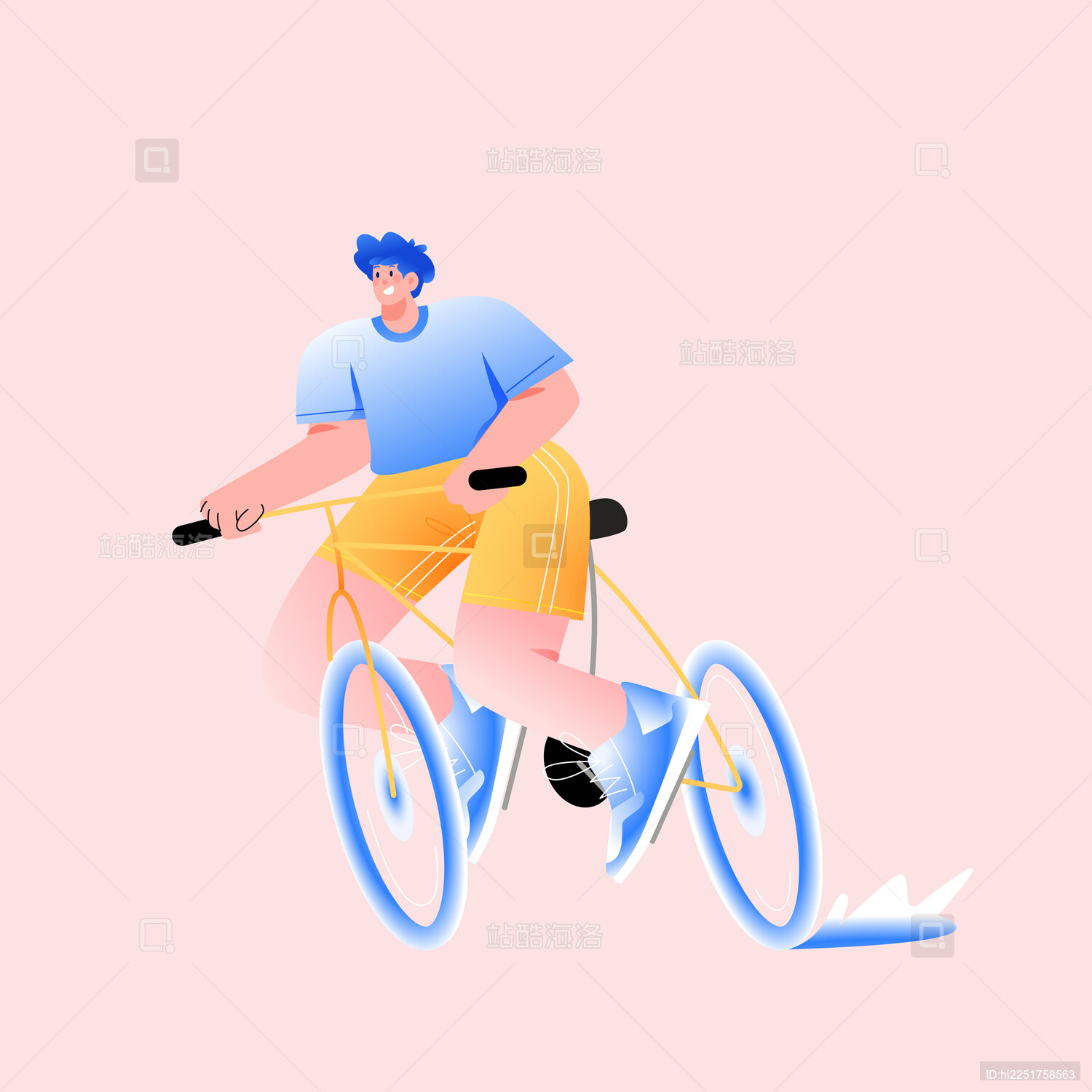 运动骑车的人矢量插画