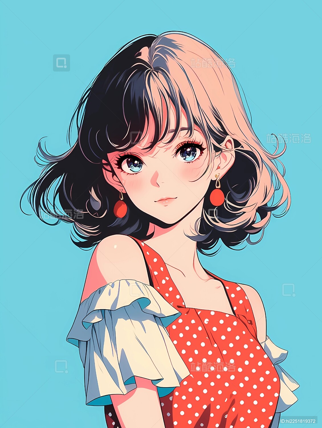 复古漫画女孩头像