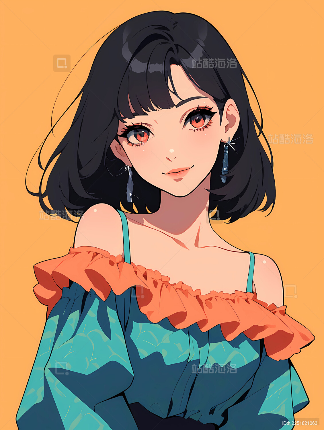 复古漫画女孩头像