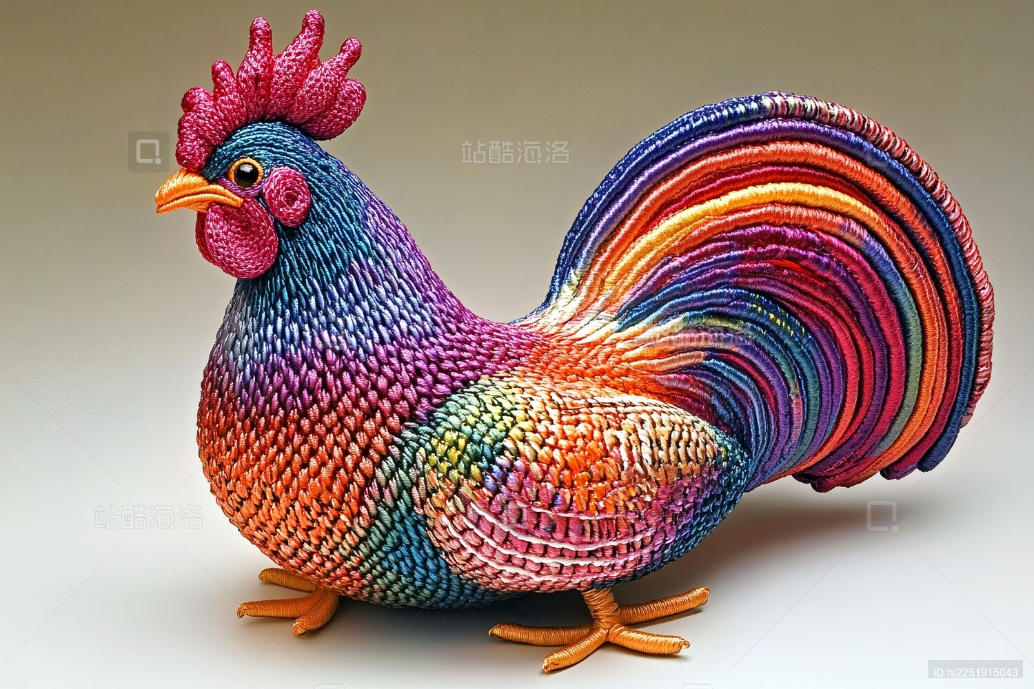 彩色编织公鸡