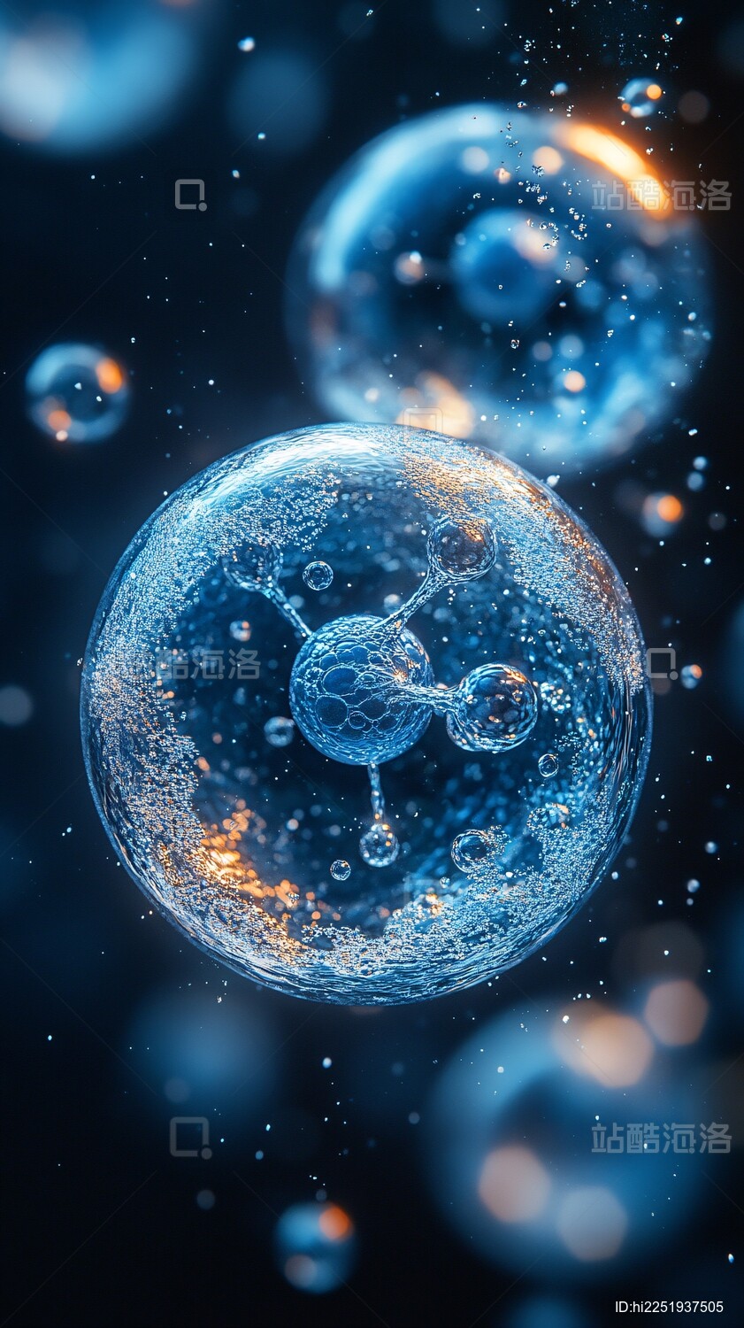 蓝色透明细胞微观图像