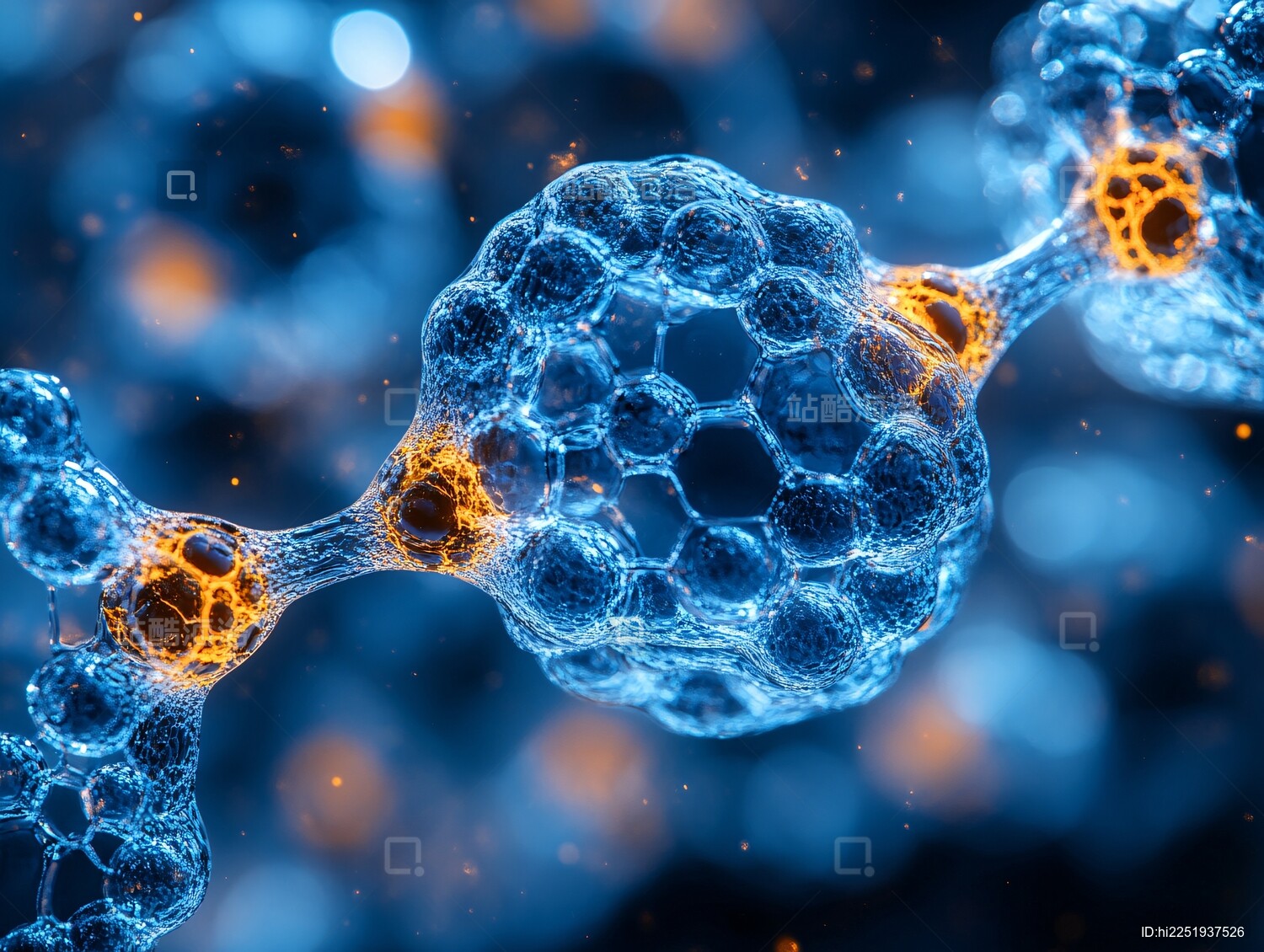 蓝色透明细胞微观图像