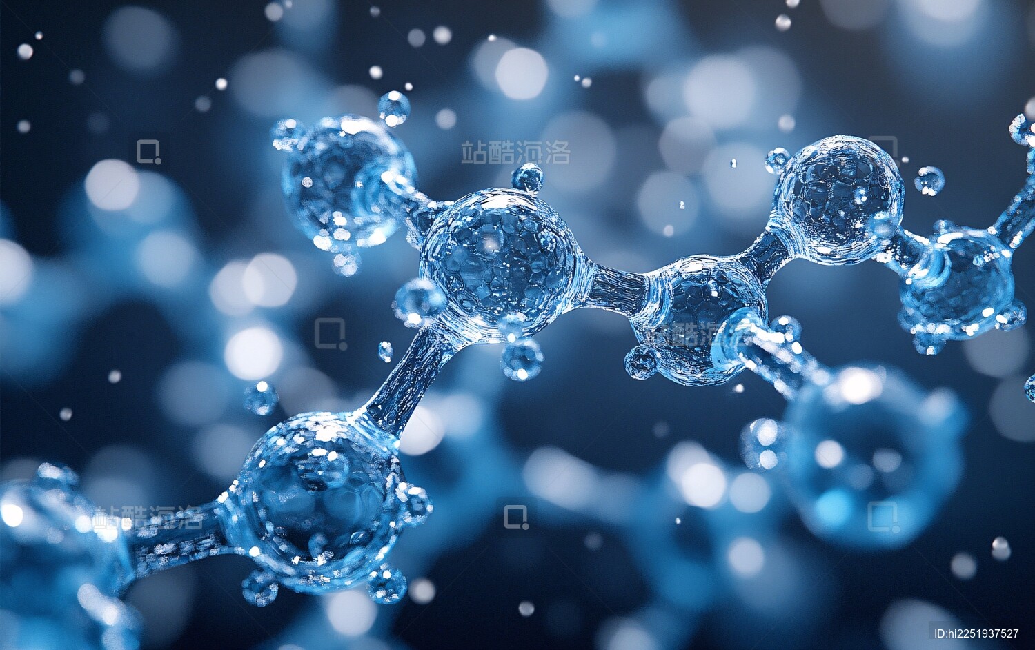 蓝色透明细胞微观图像