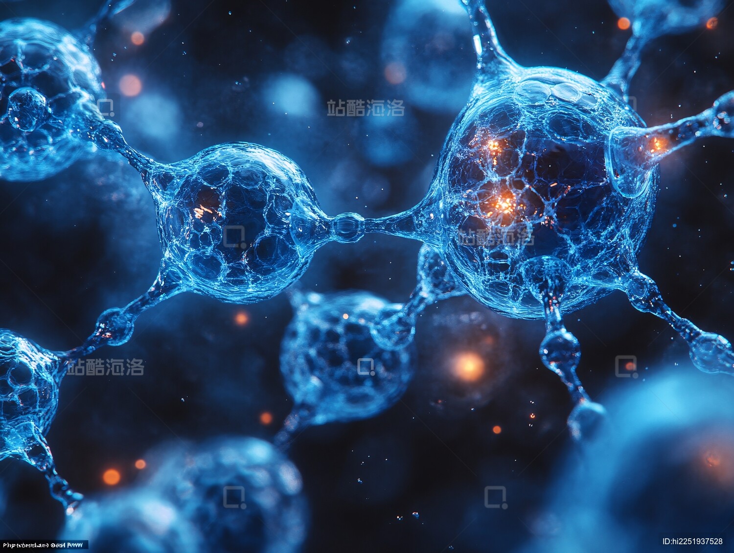 蓝色透明细胞微观图像